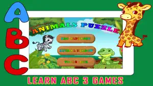 ABC动物阴影拼图 - 词汇测验游戏截图1